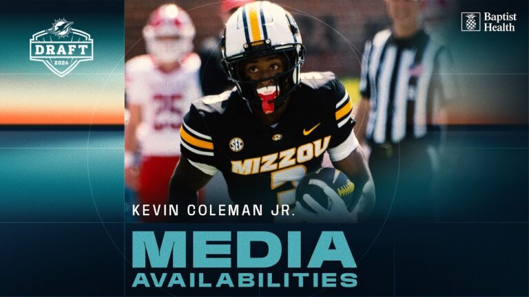 Kevin Coleman Jr. meets with the media Miami Dolphins