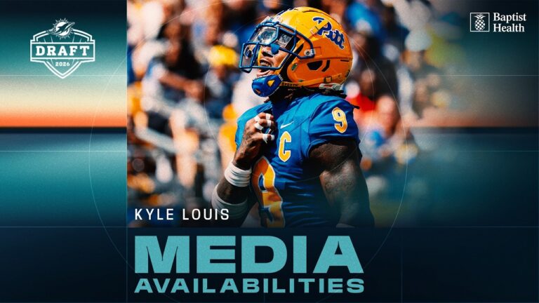 Kyle Louis meets with the media Miami Dolphins