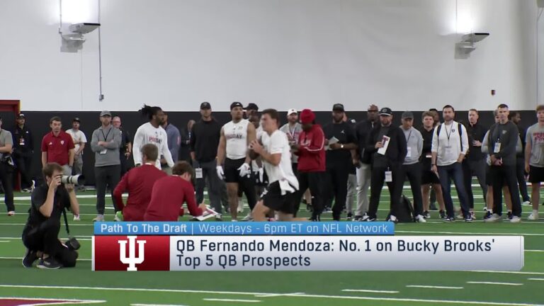Fernando Mendoza Throwing at Indiana’s Pro Day
