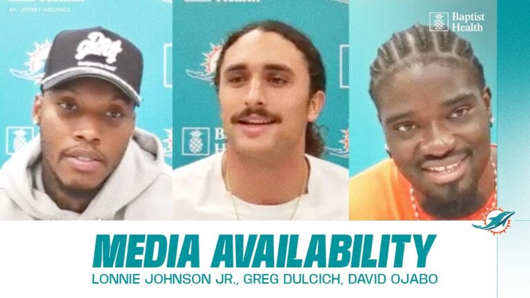 Lonnie Johnson Jr, Greg Dulcich, David Ojabo meet with the media Miami Dolphins