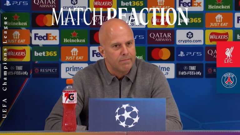Arne Slot’s post-match press conference Liverpool 0-2 PSG
