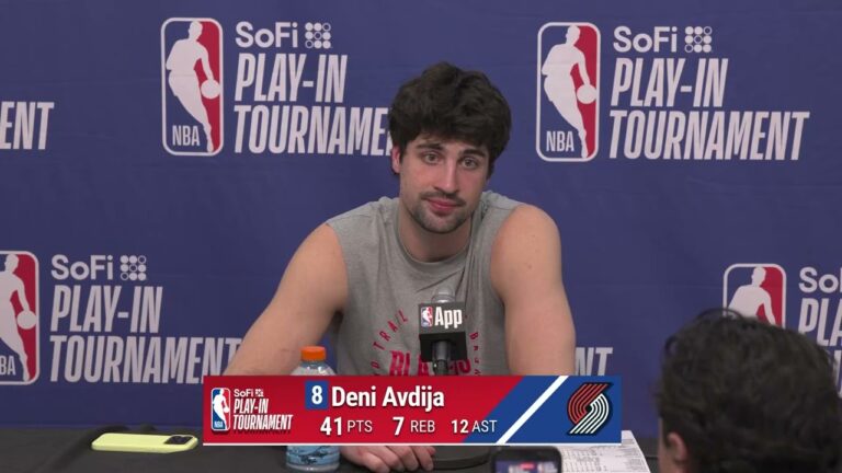 Deni Avdija Describes His 41-Point Effort in Play-In Win vs. Suns Trail Blazers April 14, 2026