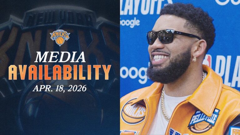 Knicks Jalen Brunson, Karl-Anthony Towns and Coach Brown Playoffs Post Game Media April 18, 2026