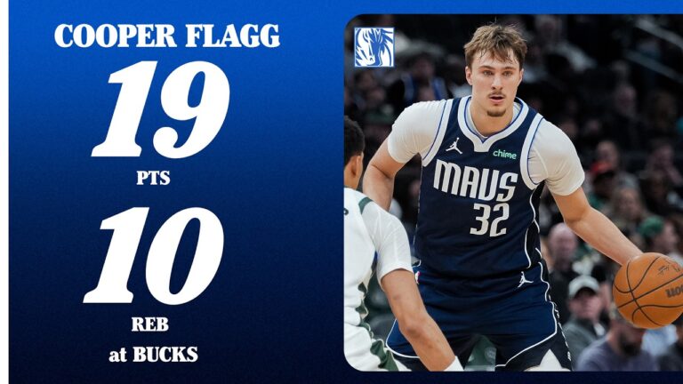 Cooper Flagg (19 PTS 10 REB) at Milwaukee Bucks March 31, 2026
