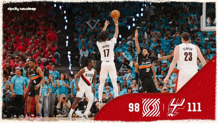 Portland Trail Blazers 98, San Antonio Spurs 111 Game 1 Playoff Highlights April 19, 2026
