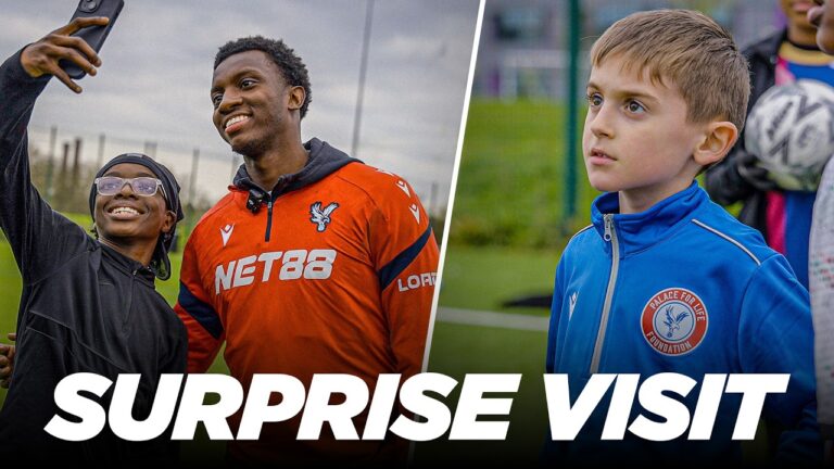 Eddie Nketiah Surprises participants at a Palace for Life session in South London