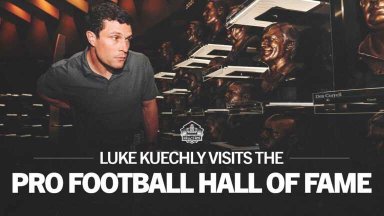 Good job Luke! Luke Kuechly visits the Pro Football Hall of Fame ahead of enshrinement this summer