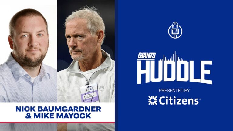 Draft Analysts Nick Baumgardner &amp Mike Mayock Giants Huddle New York Giants