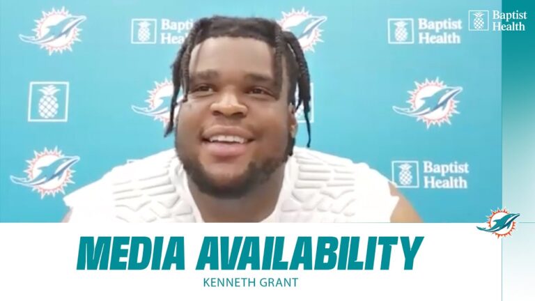 Kenneth Grant meets with the media Miami Dolphins