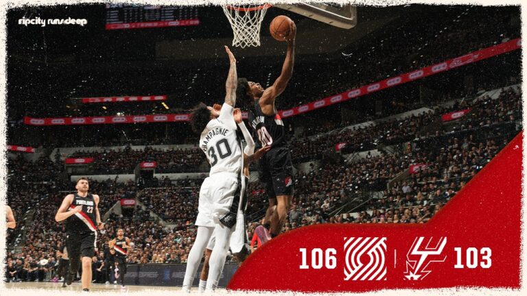 Portland Trail Blazers 106, San Antonio Spurs 103 Game 2 Playoff Highlights April 21, 2026
