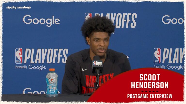 Scoot Henderson Describes Huge Game in Playoff Win vs SA Portland Trail Blazers April 21, 2026