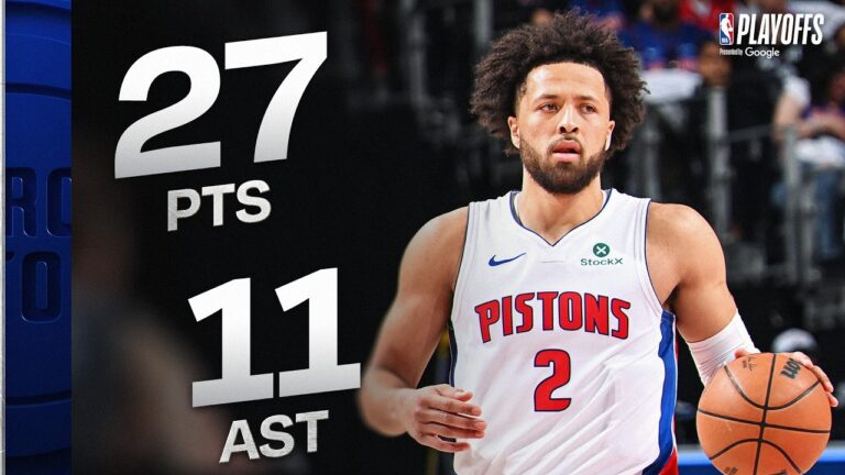 Cade Cunningham Joins Pistons History with 27-PT 11-AST Game 2 vs Magic April 22, 2026