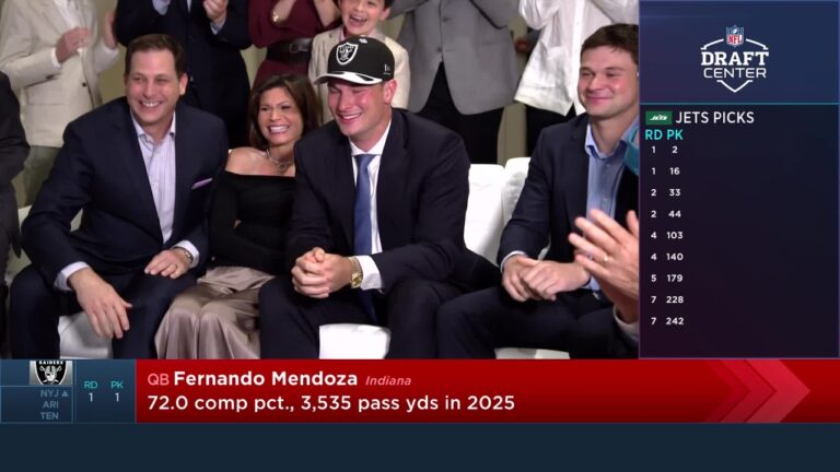 The Las Vegas Raiders Select Fernando Mendoza with the First Overall Pick in the 2026 NFL Draft