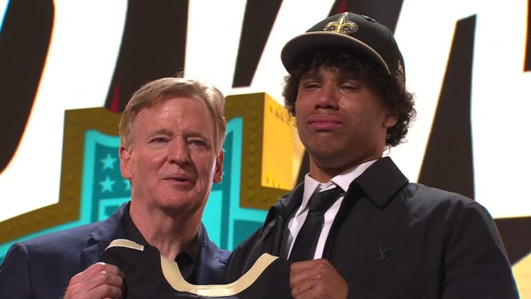 Jordyn Tyson Emotional after being drafted No. 8 by the Saints