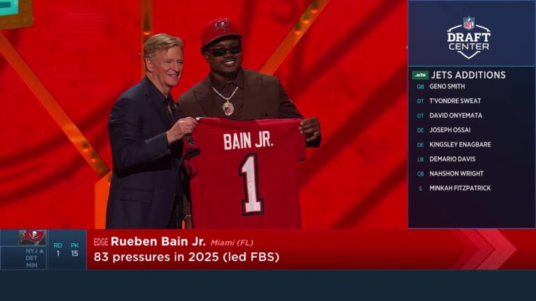 The Tampa Bay Buccaneers Select Rueben Bain Jr with the 15th Overall Pick in the 2026 NFL Draft