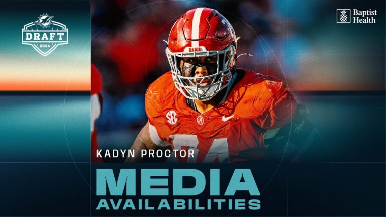 Kadyn Proctor meets with the media Miami Dolphins