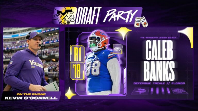 Kevin O’Connell Talks Vikings Decision to Select Caleb Banks in First Round of 2026 NFL Draft & More