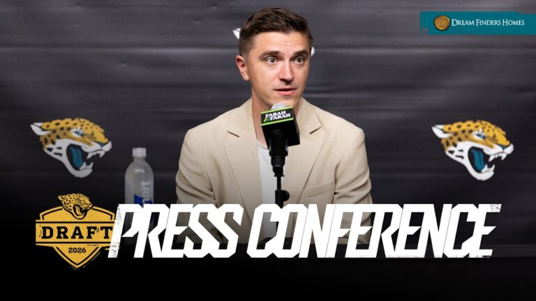 James Gladstone Recaps Day 1 of 2026 NFL Draft Press Conference Jacksonville Jaguars