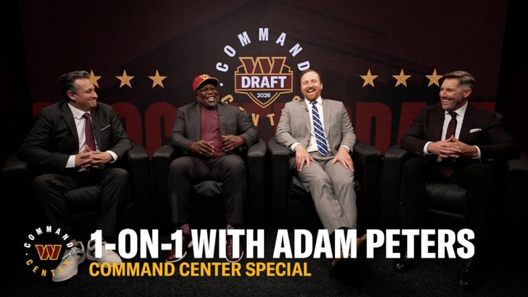 Adam Peters Exclusive 2026 Draft Night Interview Command Center Washington Commanders NFL