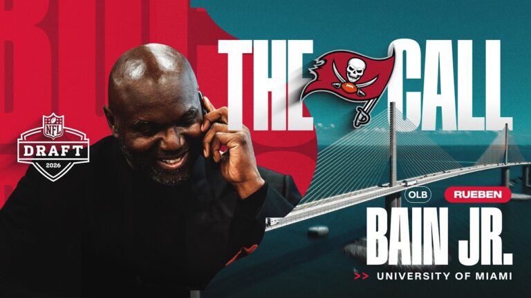 Todd Bowles & Jason Licht Call First-Round Draft Pick Rueben Bain Jr. Tampa Bay Buccaneers