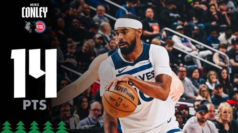 Mike Conley Has Season-High 14 Points At Pistons 04.02.26