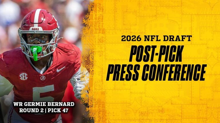 Steelers select WR Germie Bernard 2026 Post-Pick Press Conference (R2, P47) Pittsburgh Steelers