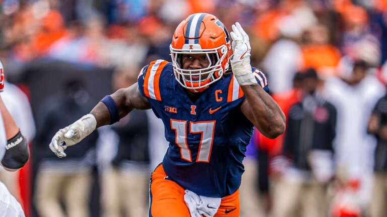 Gabe Jacas College Highlights, Illinois EDGE New England Patriots 2026 NFL Draft Pick
