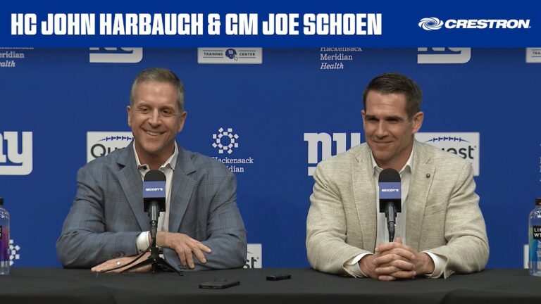 Coach John Harbaugh, GM Joe Schoen Discuss Trade Into Round 3 New York Giants