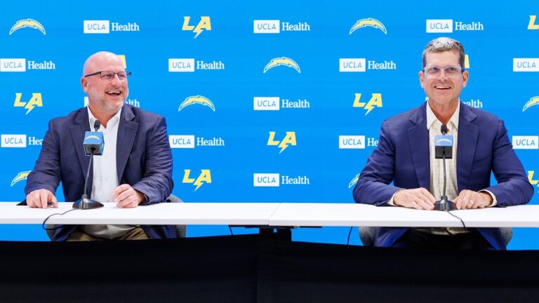 GM Joe Hortiz & HC Jim Harbaugh 2026 Draft Day 2 Recap Press Conference LA Chargers