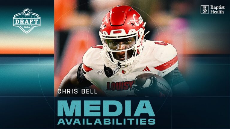 Chris Bell meets with the media Miami Dolphins