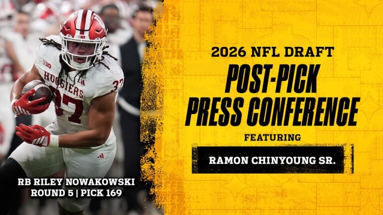 Steelers select FB Riley Nowakowski (R5, 169) 2026 Post-Pick Press Conference