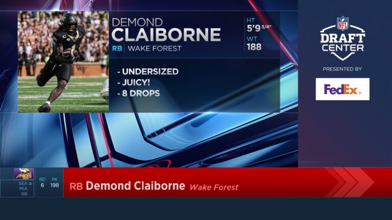 Minnesota Vikings Select Running Back Demond Claiborne With No. 198 Pick In 2026 NFL Draft
