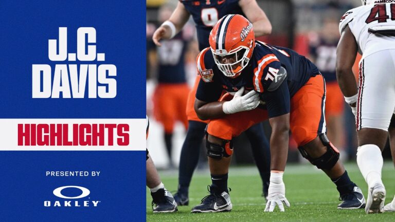 HIGHLIGHTS: Illinois OL J.C. Davis Giants Draft J.C. Davis