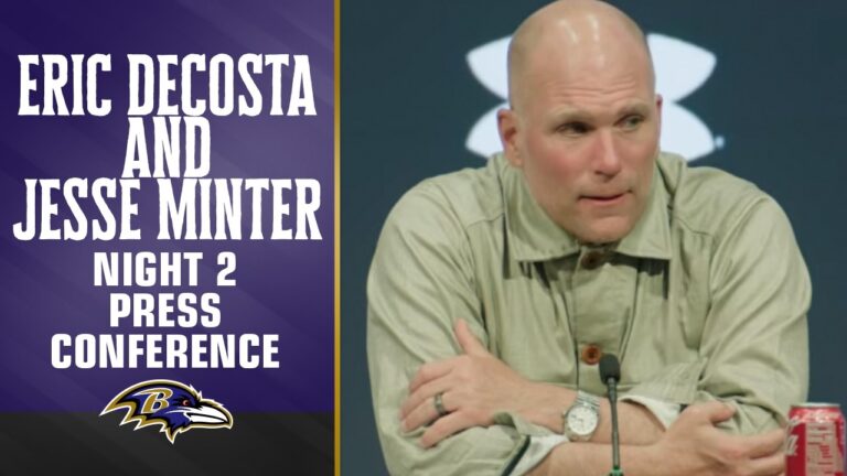 Eric DeCosta, Jesse Minter Night 2 Press Conference Baltimore Ravens