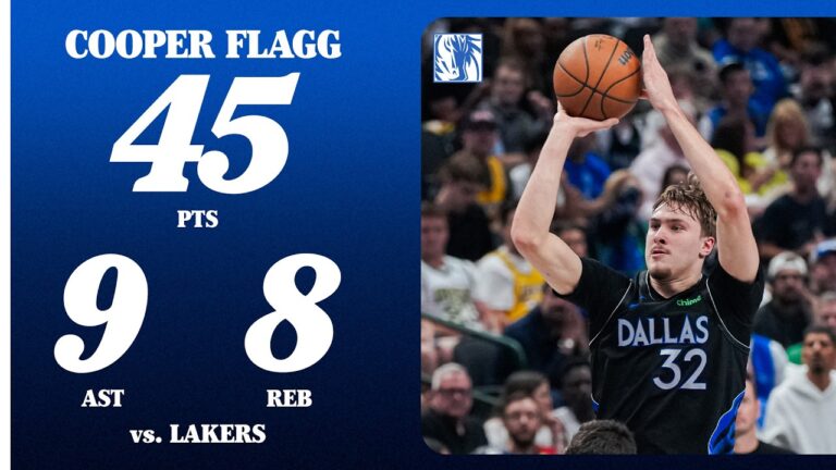 Cooper Flagg (45 PTS 9 AST 8 REB) vs. Los Angeles Lakers April 5, 2026