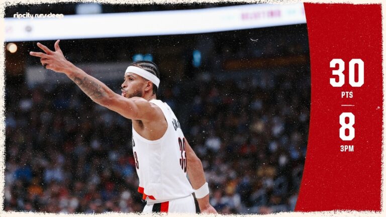 Toumani Camara 30 Points, 8-13 3PT vs Denver Nuggets Portland Trail Blazers April 6, 2026