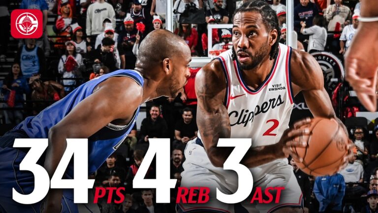 Kawhi Leonard Drops 34 PTS in Win vs Mavericks
