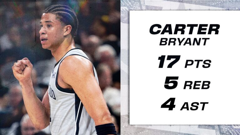 Carter Bryant Sets New Season High in Spurs Win vs. Portland 17 PTS, 5 REB, 4 AST, 5 3PM