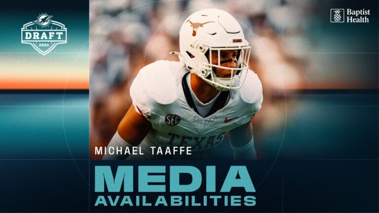 Michael Taaffe meets with the media Miami Dolphins
