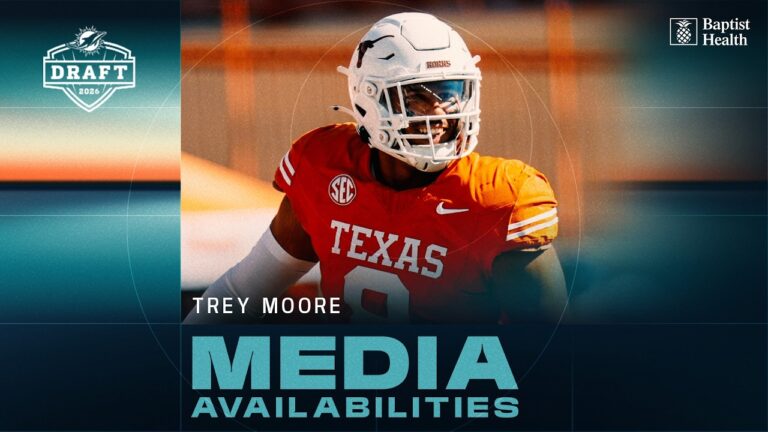 Trey Moore meets with the media Miami Dolphins