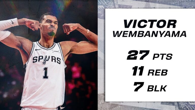 Victor Wembanyama Stuffs Stat Sheet in Return from Injury – 27 PTS, 11 REB, 7 BLK in Game 4 vs. POR