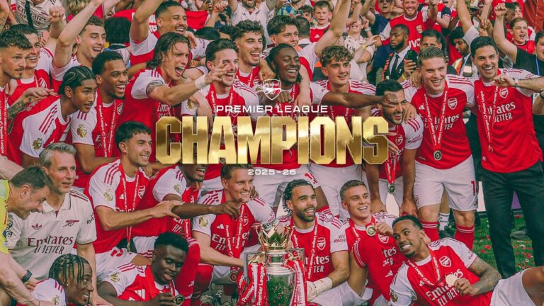 Arsenal Lift The Premier League Trophy 2025 26 Champions