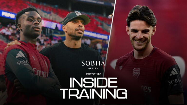 ARSENAL STARS GET READY FOR CHAMPIONS LEAGUE FINAL Prepping for PSG INSIDE TRAINING