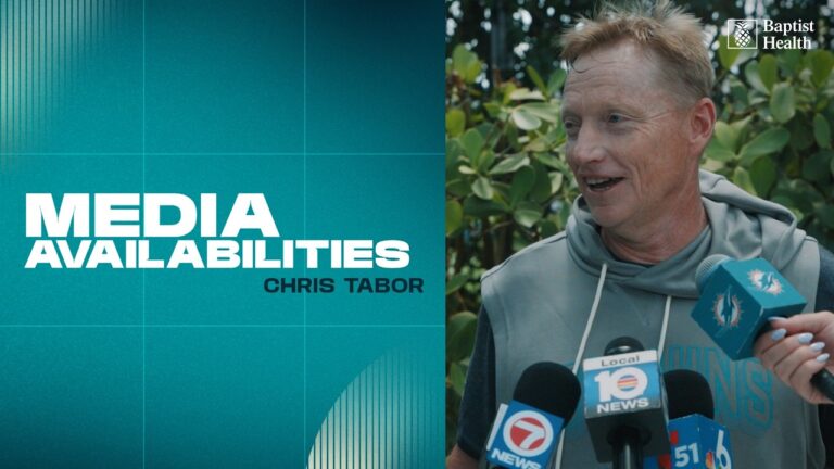 Chris Tabor meets with the media Miami Dolphins