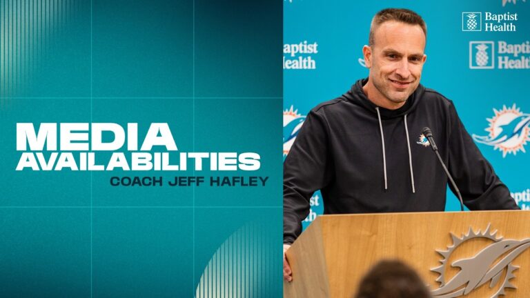 Coach Jeff Hafley meets with the media Miami Dolphins