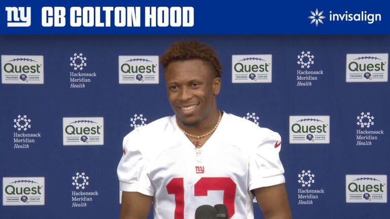 Colton Hood Speaks to the media after Giants Rookie Minicamp New York Giants