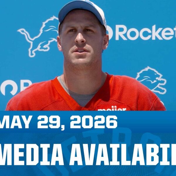 Detroit Lions players meet with the media May 29, 2026