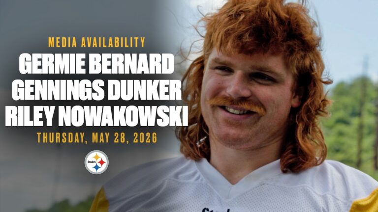Germie Bernard, Gennings Dunker, Riley Nowakowski Media Availability (May 28) Pittsburgh Steelers