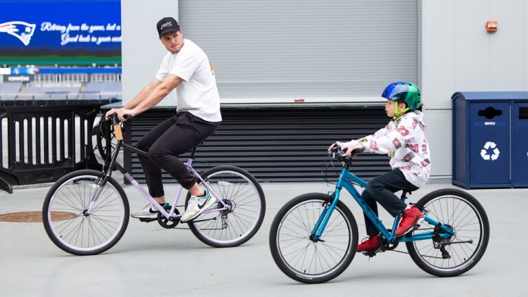 Hunter Henry Hosts A Bike Giveaway for National Foster Care Month Patriots in the Community
