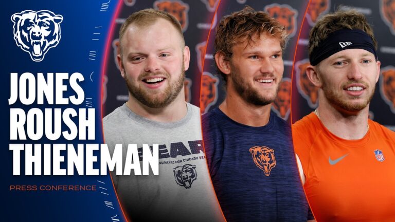 Logan Jones, Sam Roush, Dillon Thieneman on first day of rookie minicamp Press Conference